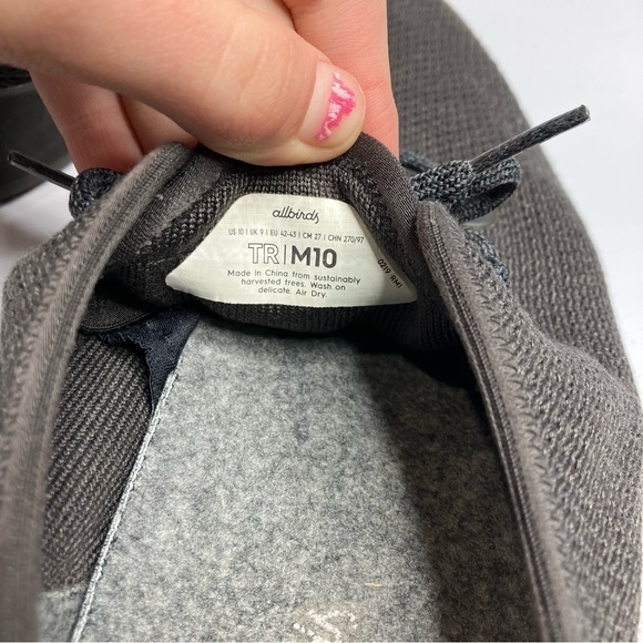 Allbirds Tree Runners dark gray sneakers washable shoes size 10 - Picture 8 of 8